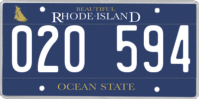 RI license plate 020594