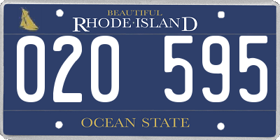 RI license plate 020595