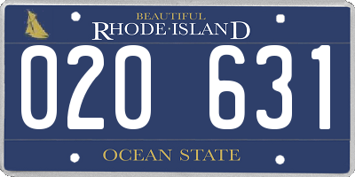 RI license plate 020631