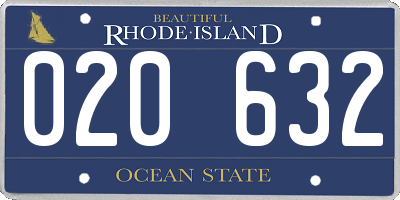 RI license plate 020632