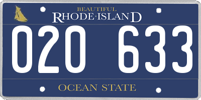 RI license plate 020633