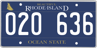 RI license plate 020636