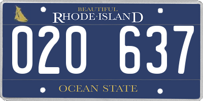 RI license plate 020637