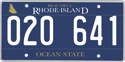 RI license plate 020641