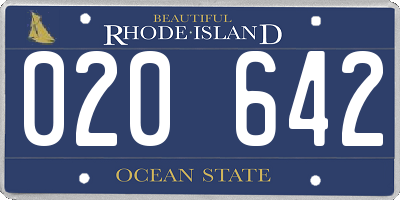 RI license plate 020642