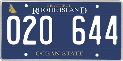 RI license plate 020644