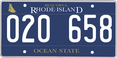 RI license plate 020658