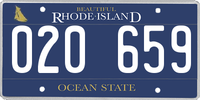RI license plate 020659