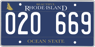 RI license plate 020669