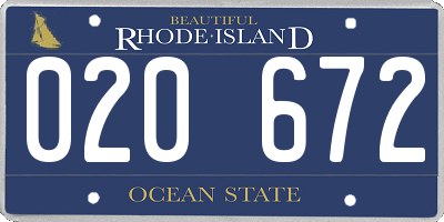 RI license plate 020672