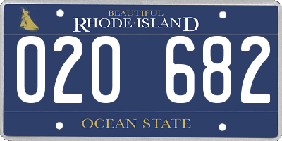 RI license plate 020682