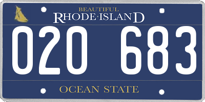 RI license plate 020683