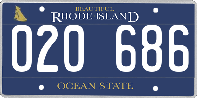 RI license plate 020686