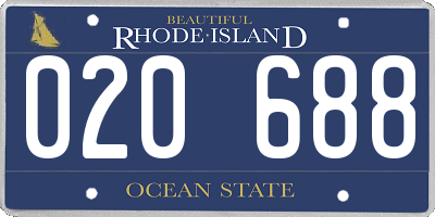 RI license plate 020688