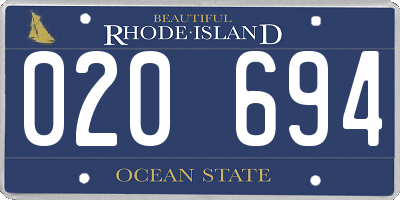 RI license plate 020694