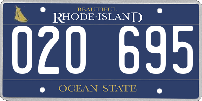 RI license plate 020695