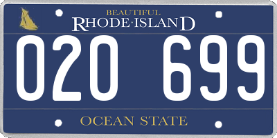 RI license plate 020699