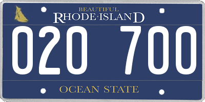 RI license plate 020700