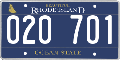 RI license plate 020701