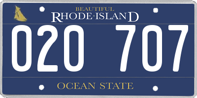 RI license plate 020707