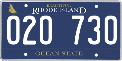 RI license plate 020730