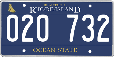 RI license plate 020732