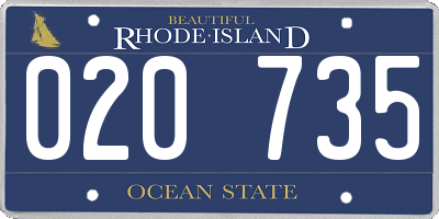 RI license plate 020735