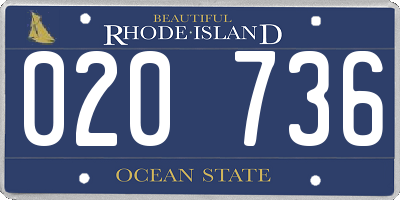 RI license plate 020736