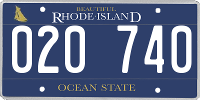 RI license plate 020740