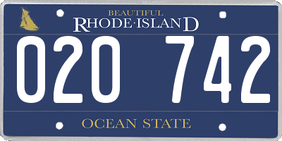 RI license plate 020742