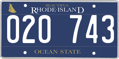 RI license plate 020743