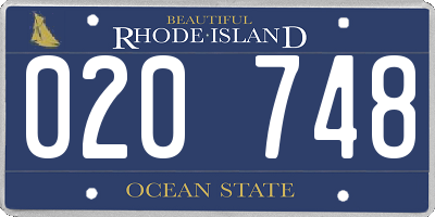RI license plate 020748