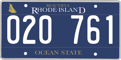 RI license plate 020761