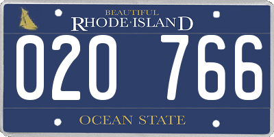 RI license plate 020766