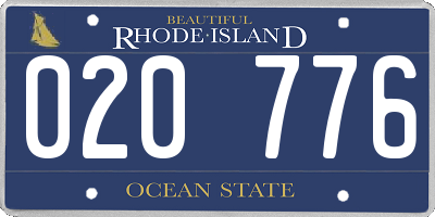 RI license plate 020776