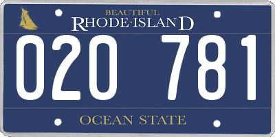 RI license plate 020781