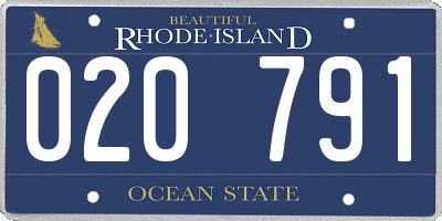 RI license plate 020791