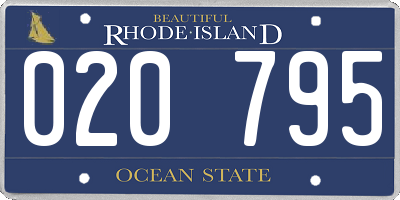 RI license plate 020795