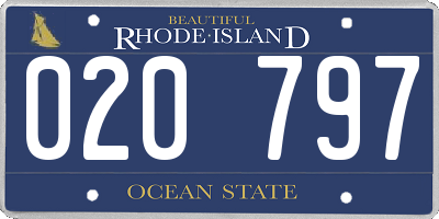 RI license plate 020797