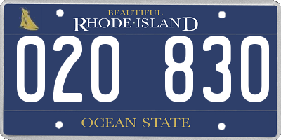 RI license plate 020830