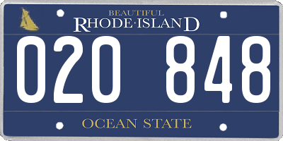 RI license plate 020848