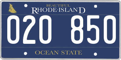 RI license plate 020850