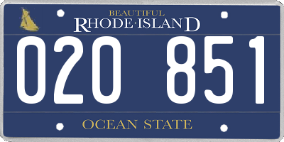 RI license plate 020851