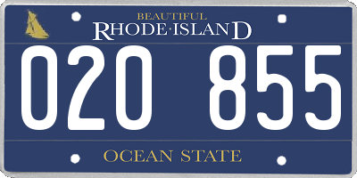 RI license plate 020855