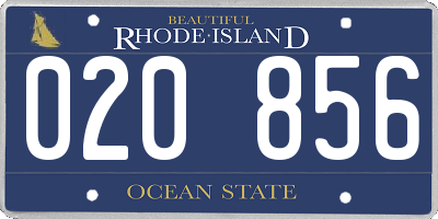 RI license plate 020856