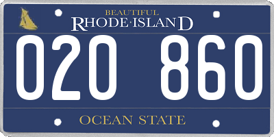 RI license plate 020860