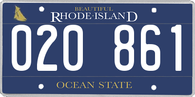 RI license plate 020861