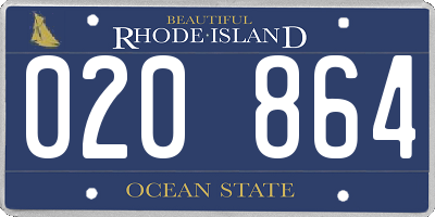 RI license plate 020864