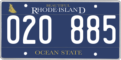 RI license plate 020885