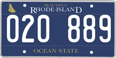 RI license plate 020889